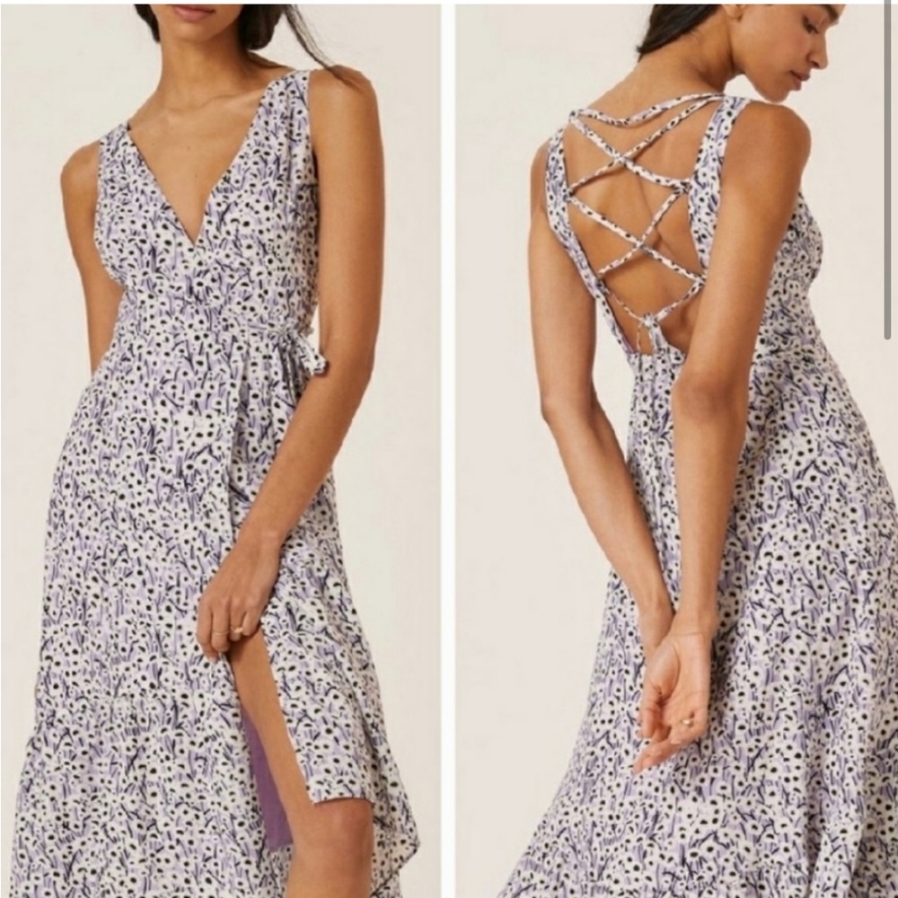 Hutch High Low Wrap Floral MIDI Dress Size Large